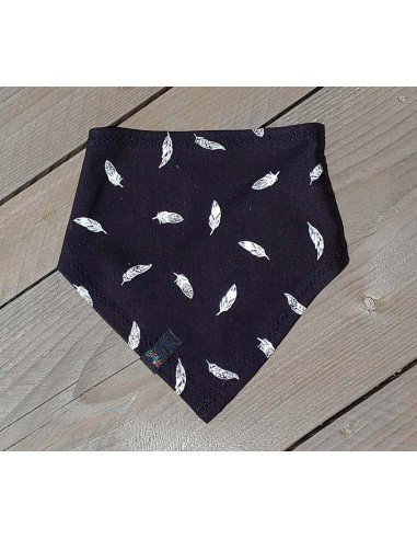 Bandana slab zwart met veren