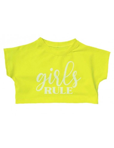 Crop shirt geel