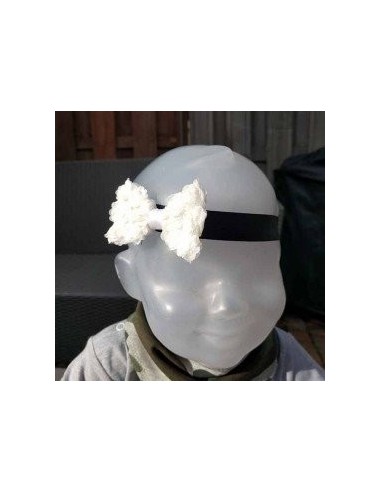 Haarband witte bloem strik